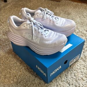 Hoka bondi 8 White Running Shoes